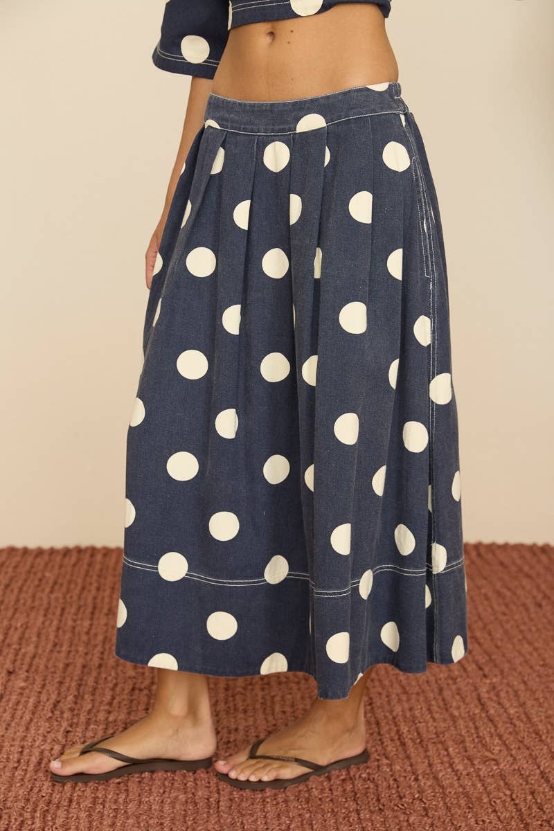 Polka Dot Midi Skirt