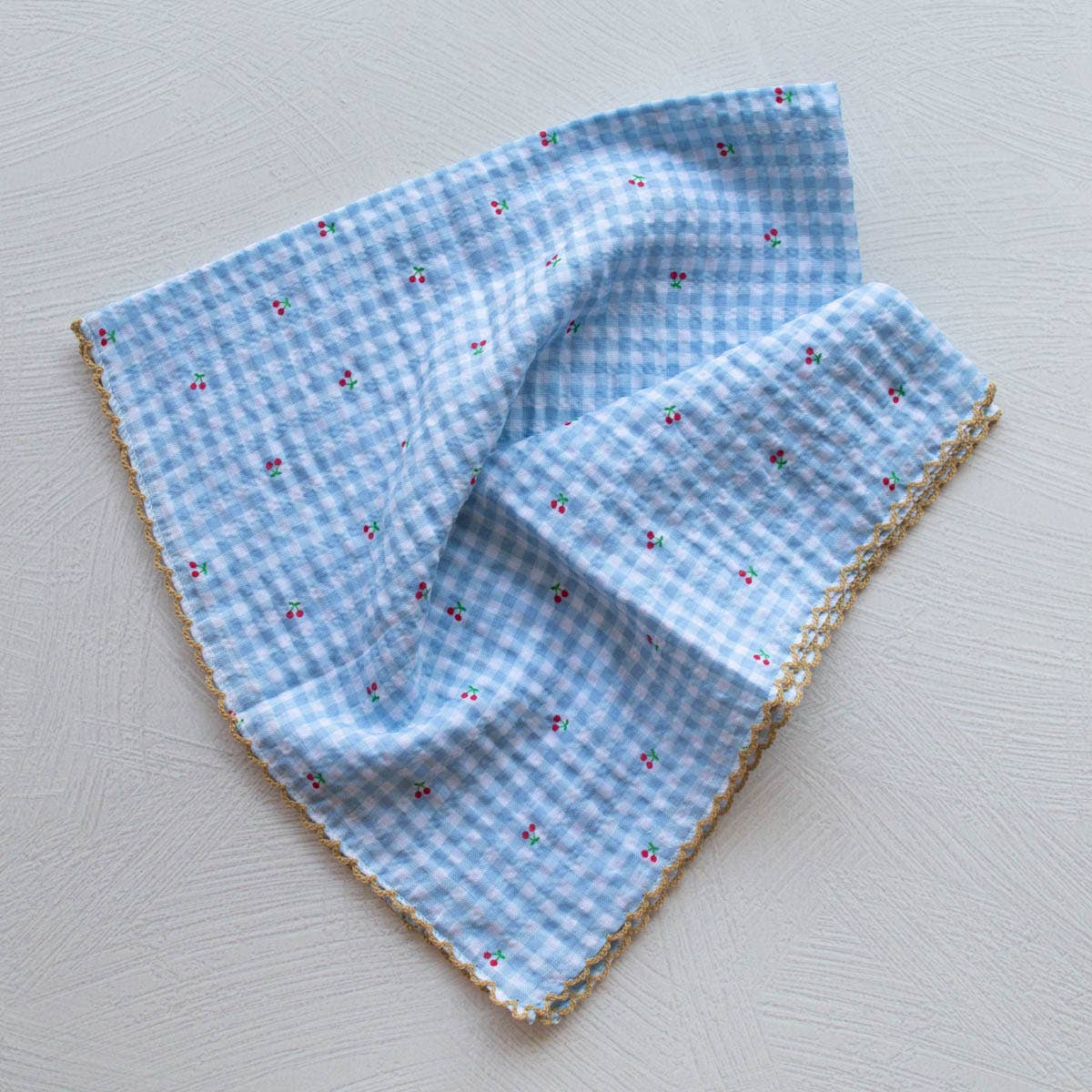 Mini Checker With Cherry Cotton Scarf