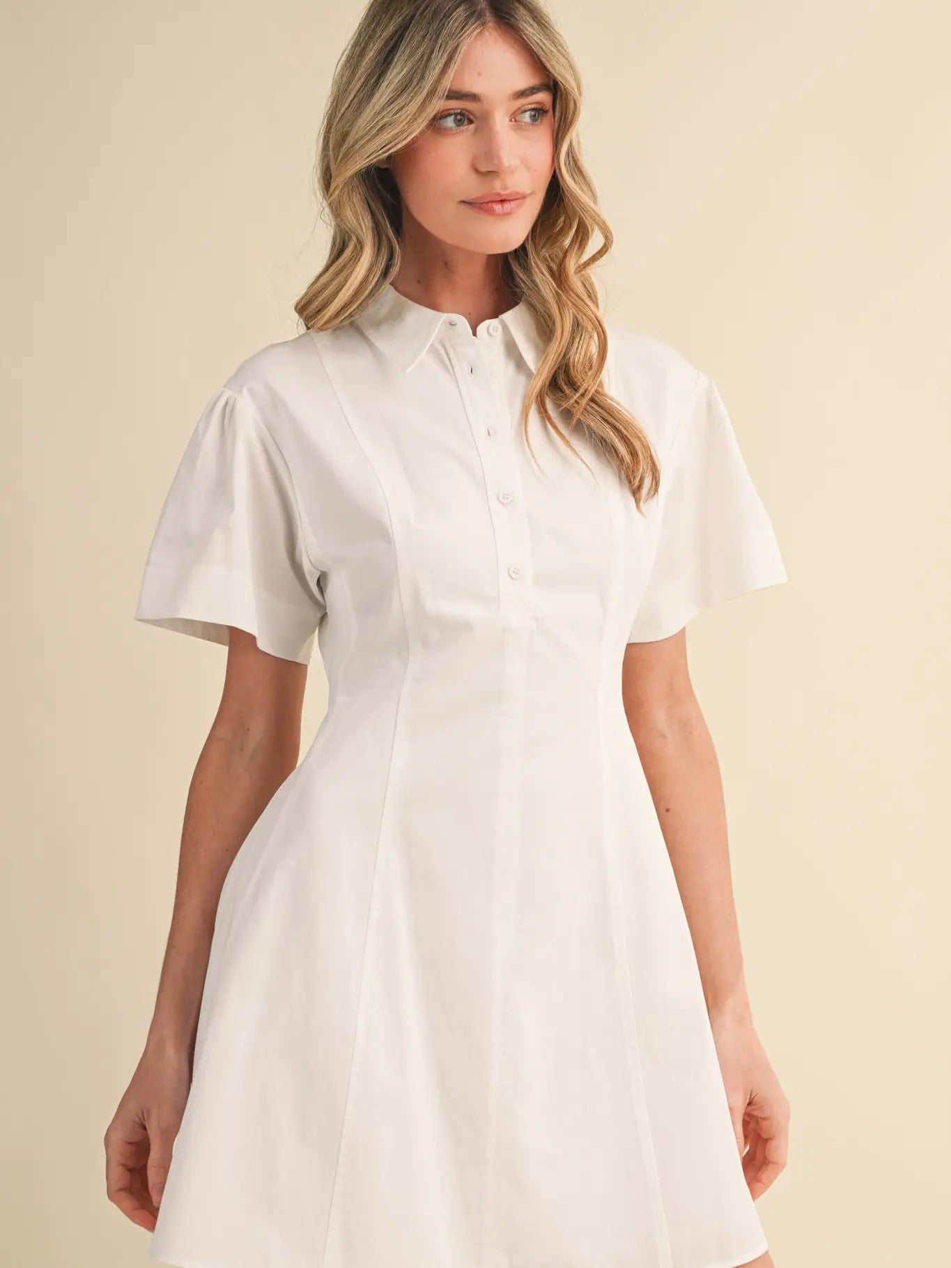 Fit and Flare Short Sleeve Mini Dress