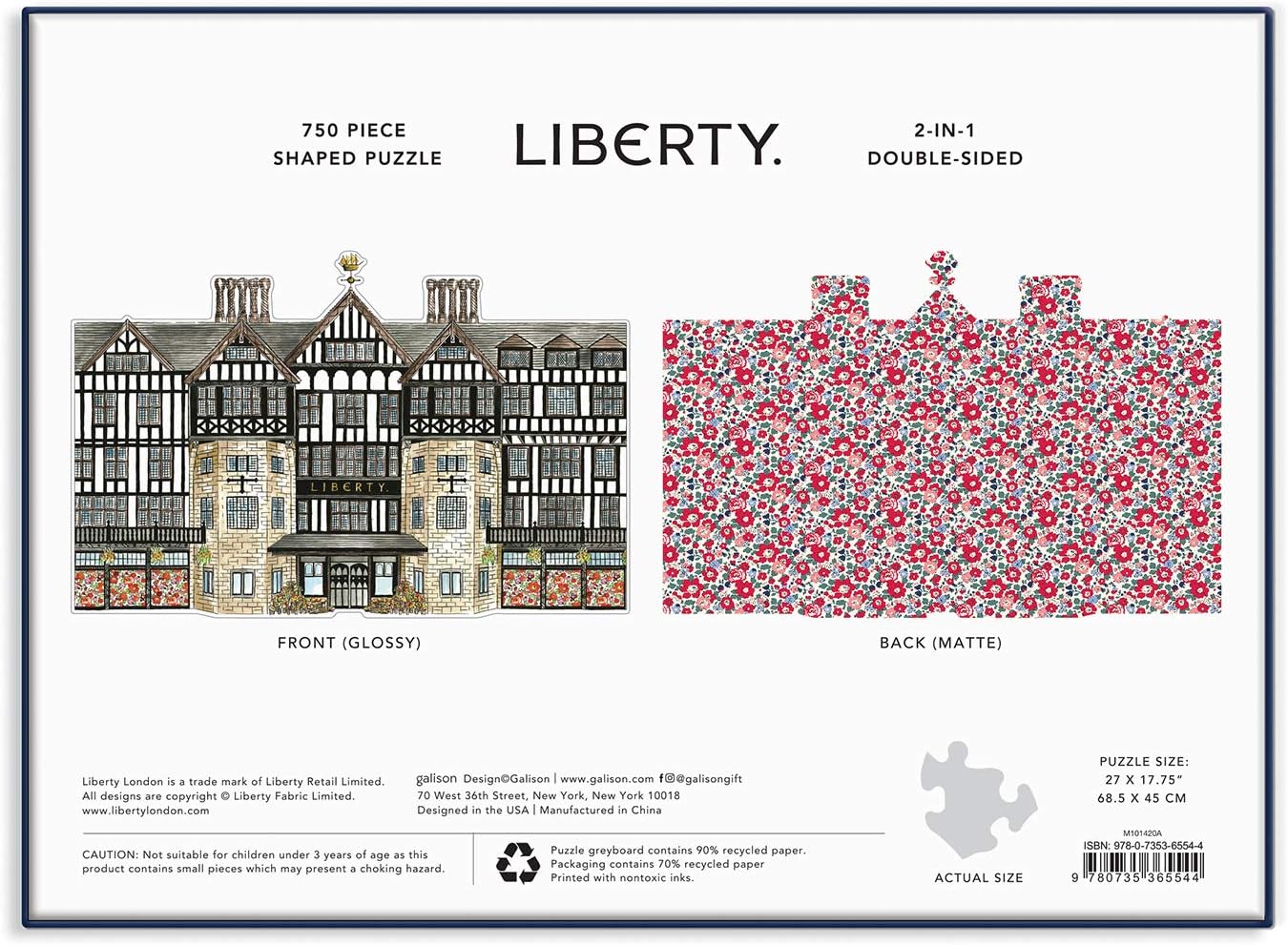 Galison Liberty Tudor Building Shaped Puzzle