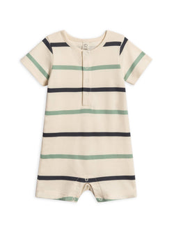 Organic Mason Short Sleeve Romper - Aldo Stripe