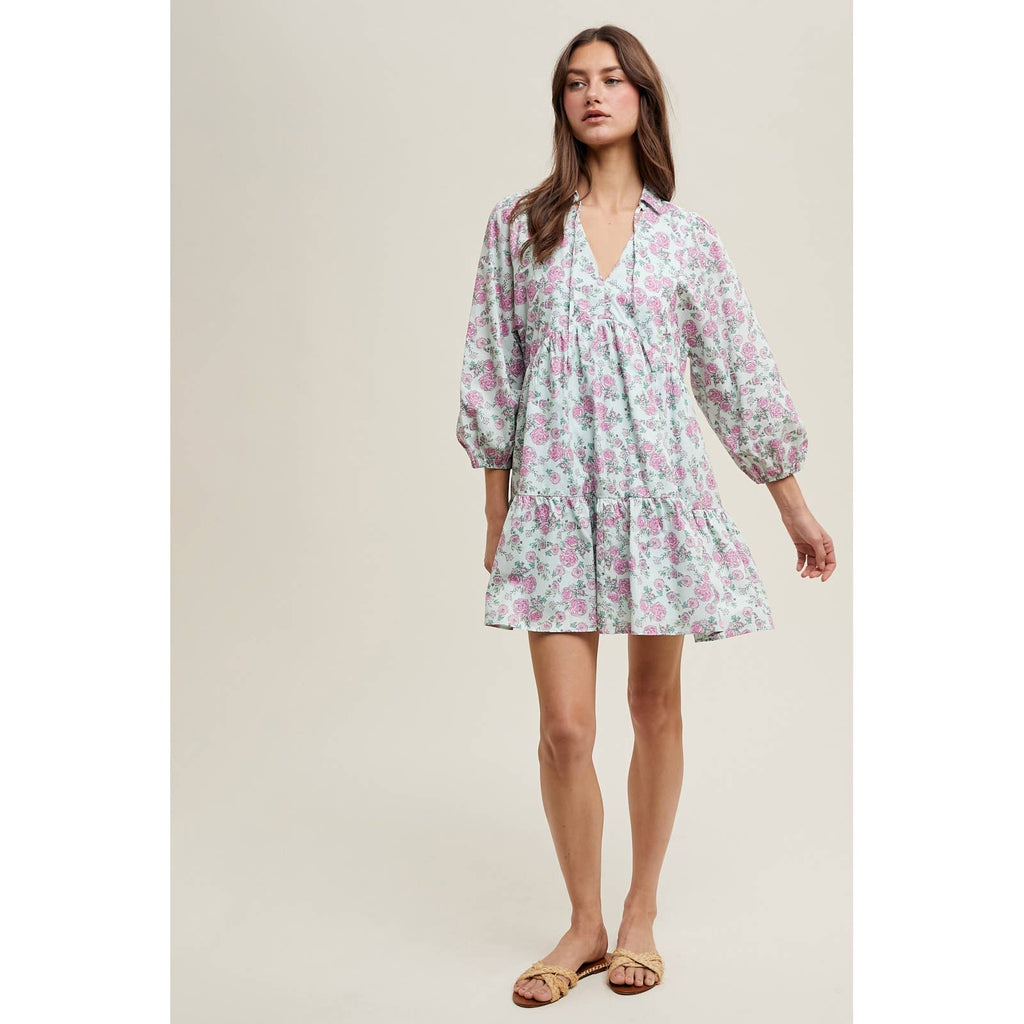 Floral Collared Mini Dress