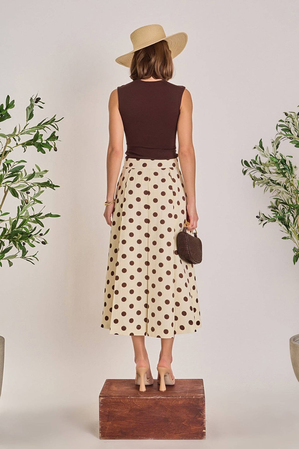 Polka Dot Midi Full Skirt