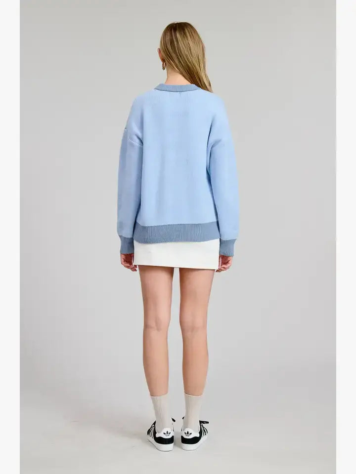 Happy Sardines Flat White Sweater Top