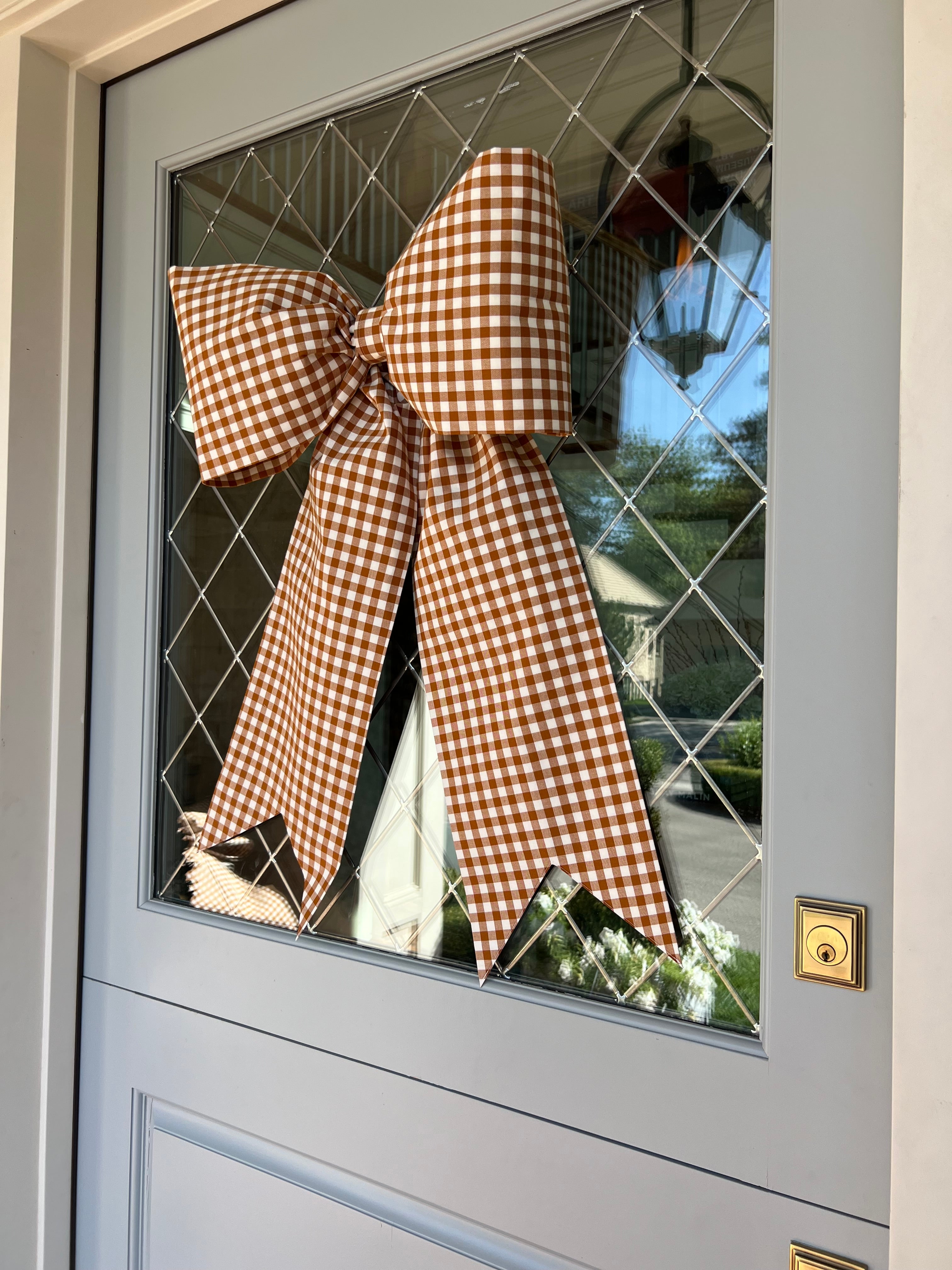 Burnt Orange Checked Bow