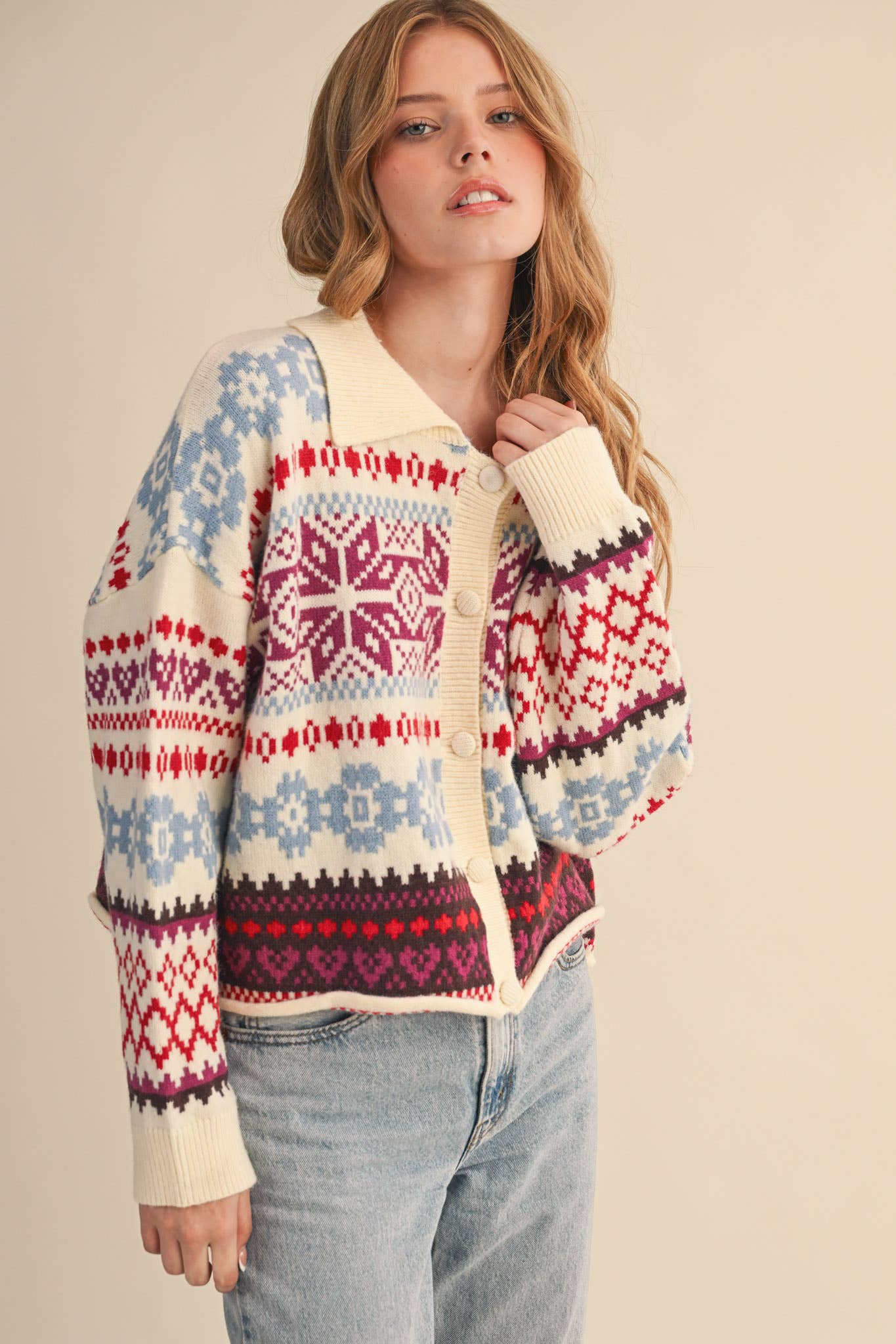 Fair Isle Sweater Cardigan