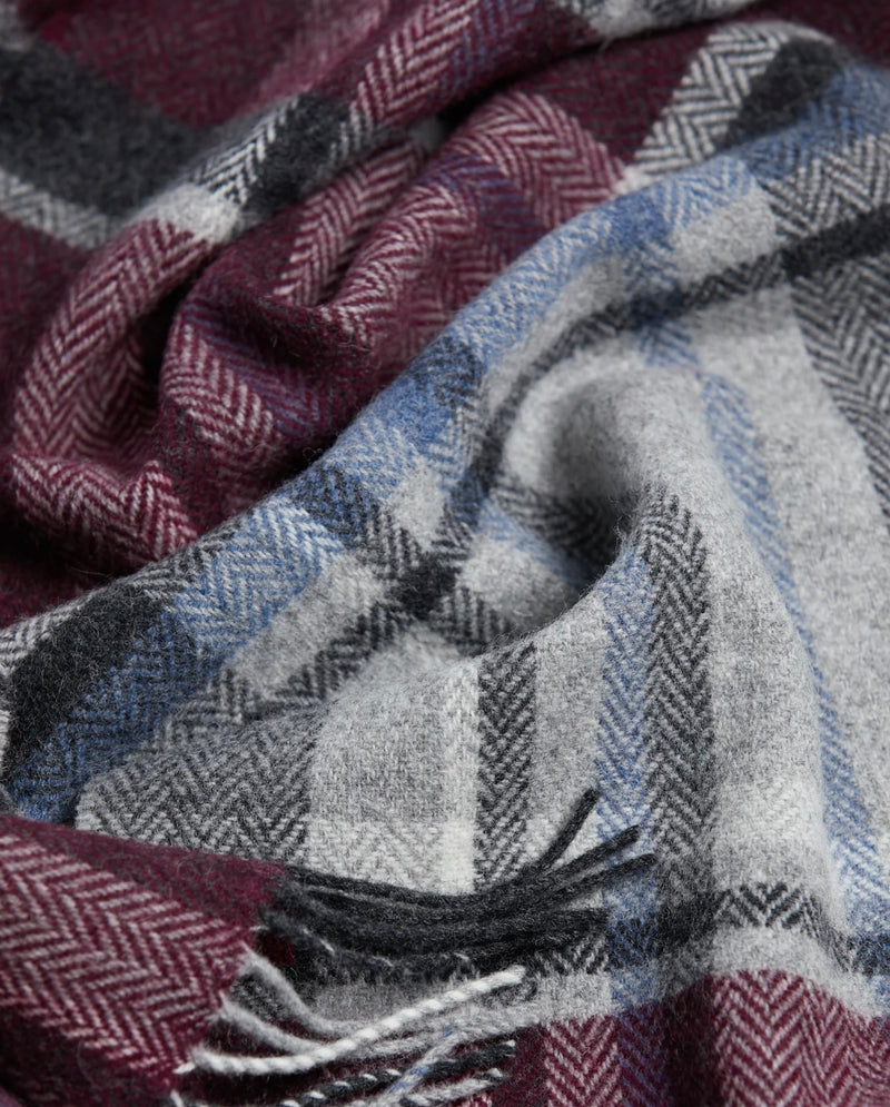 Maroon Tartan Lambswool Scarf