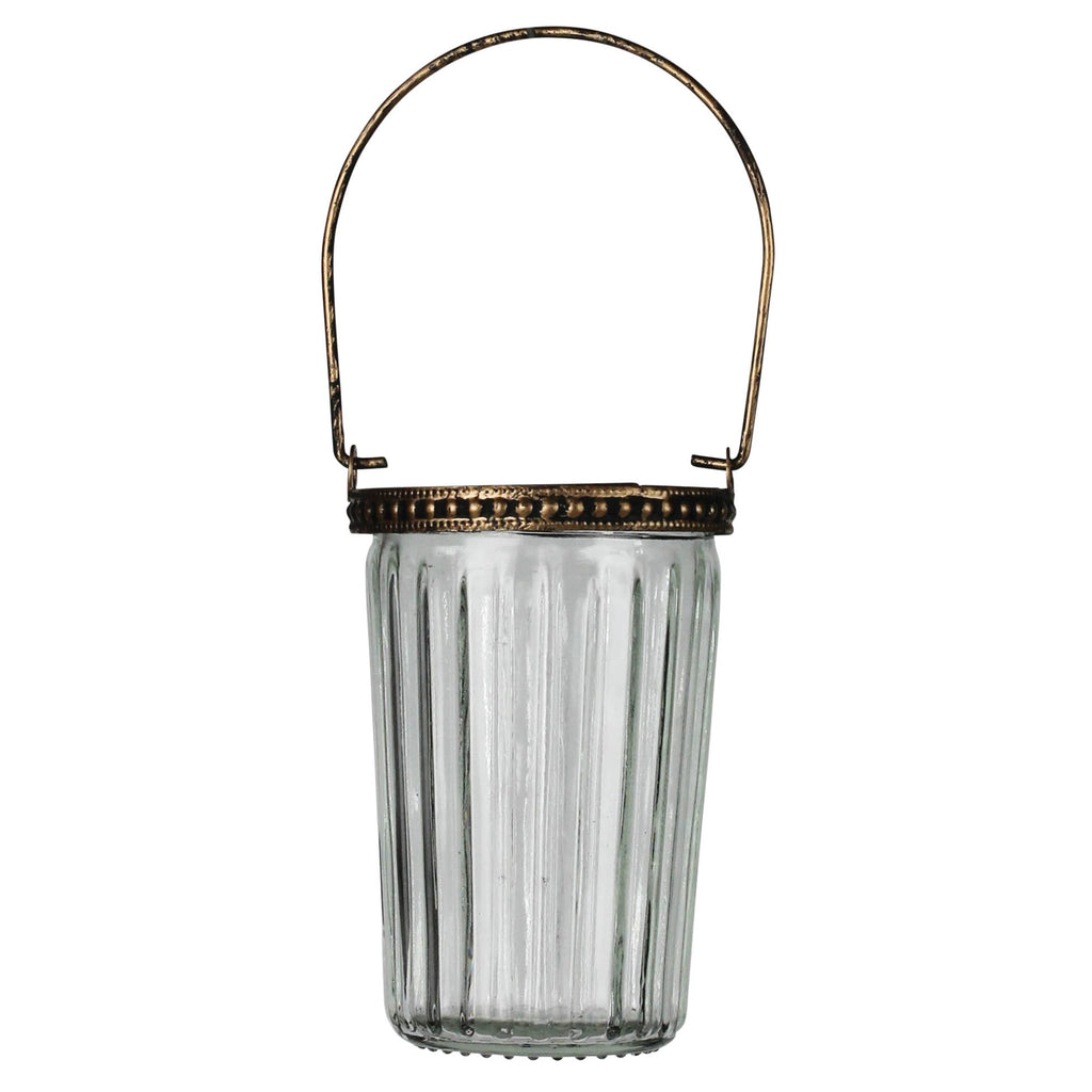 Fez Votive with Handle Ribbed 4"