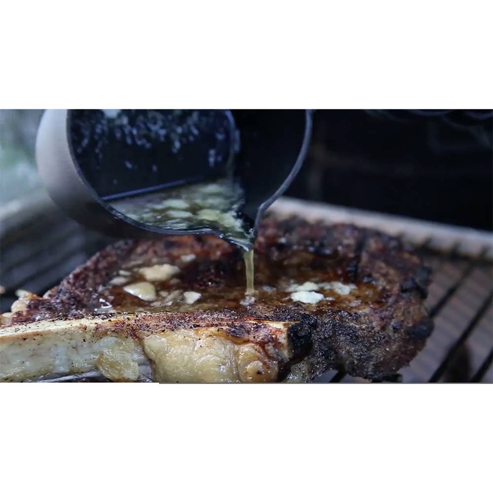 Outset Cast Iron Sauce Pot with Basting Brush