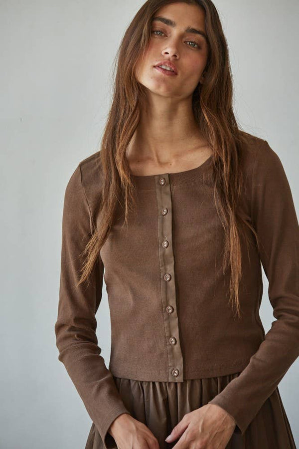 Knit Ribbed Cardigan