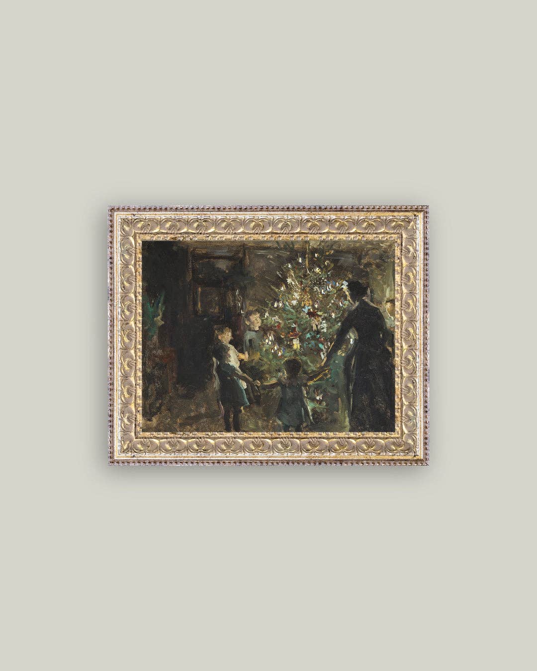 Gather Around the Tree Framed Antique Art