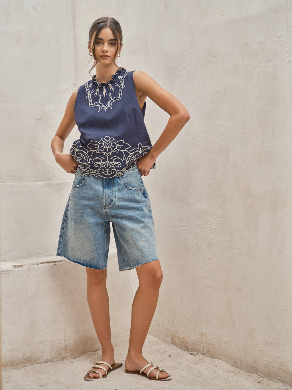 Retro Bermuda Denim Shorts