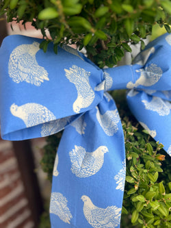 French Blue Hen Small Door Bow