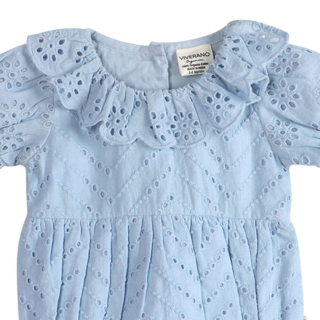 Naxos S Schiffli Baby Romper + Headband Set