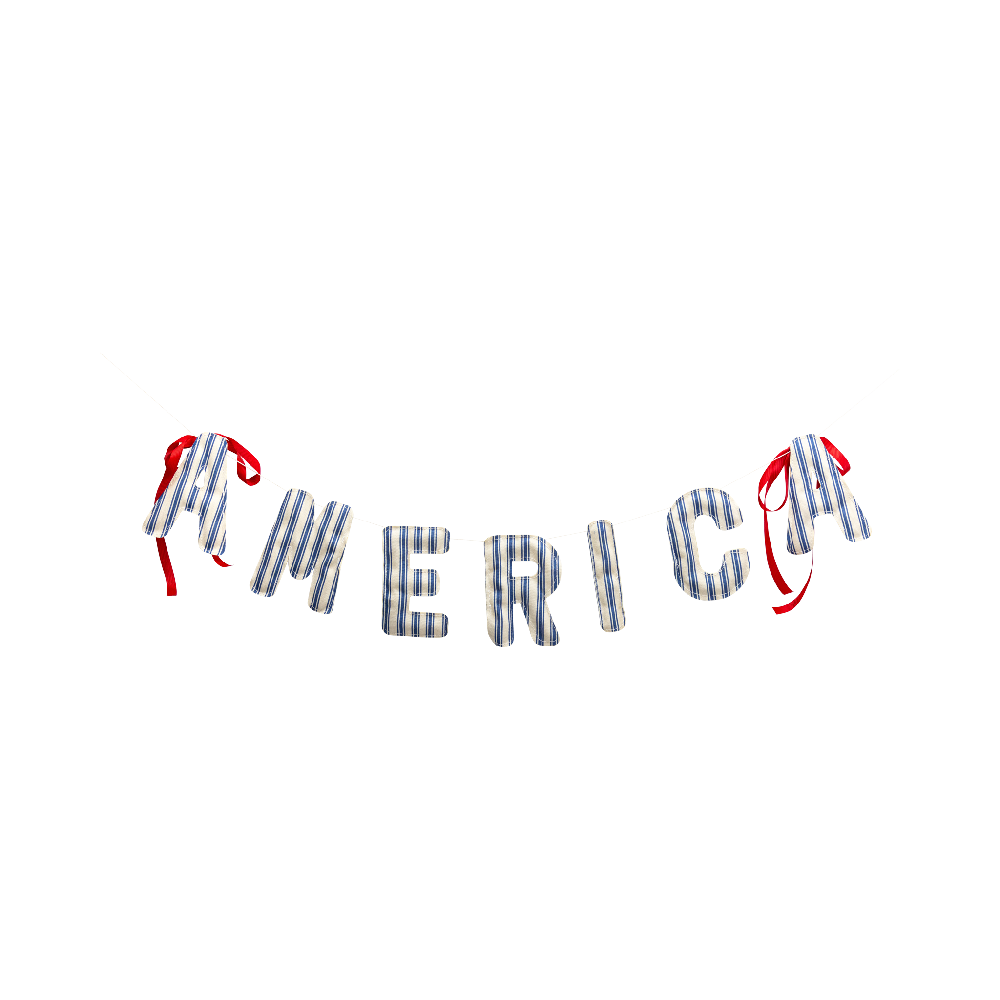 America Ticking Linen Puffy Banner
