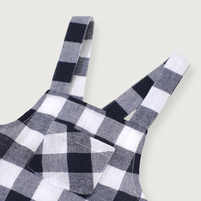 Raphael Checker Gingham Romper + Shirt Set (Organic Cotton)