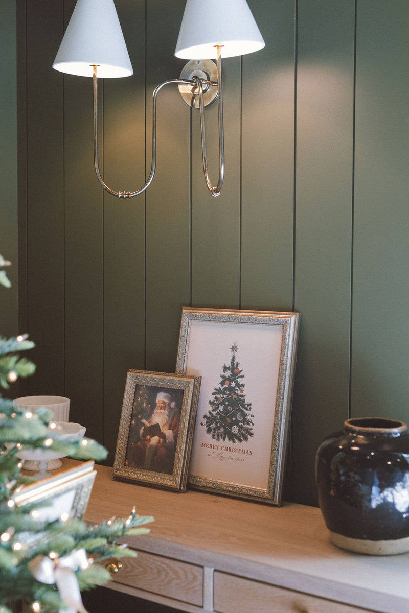 Classic Santa Framed Antique Art