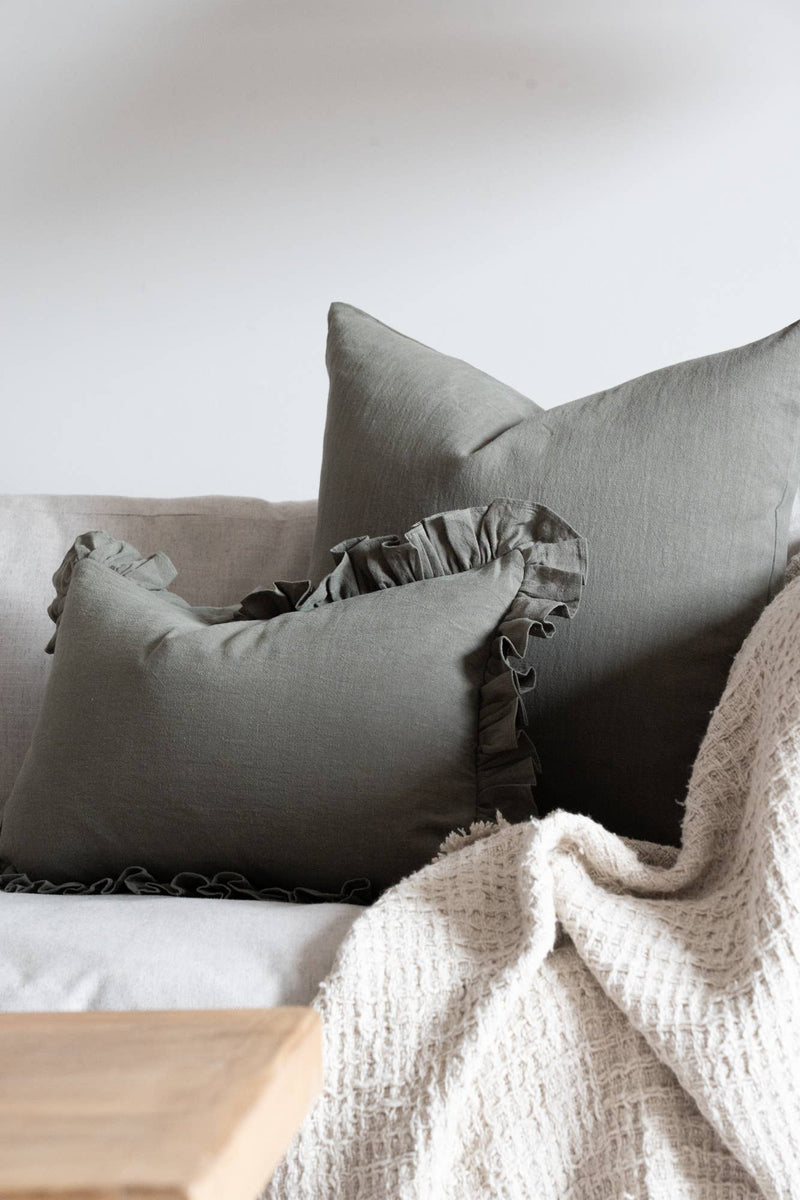 SAGE Ruffle Pillow