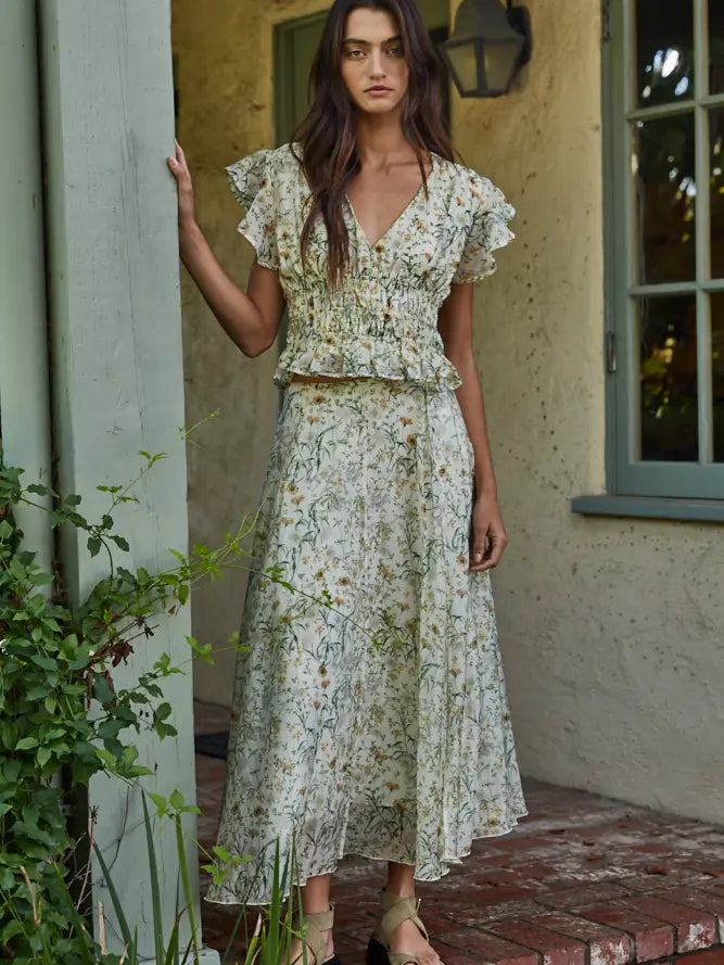 Floral Print Midi Skirt