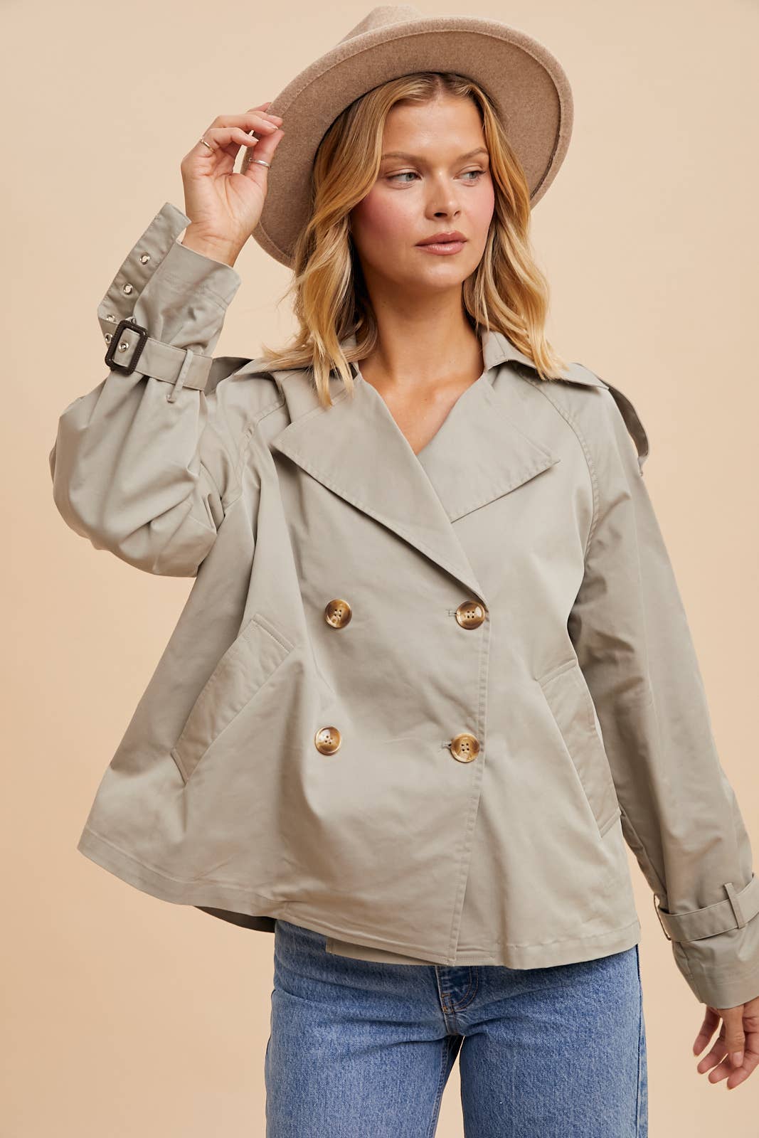 Short Trench Jacket - Cotton Blend Cropped Trench Coat – The Fox