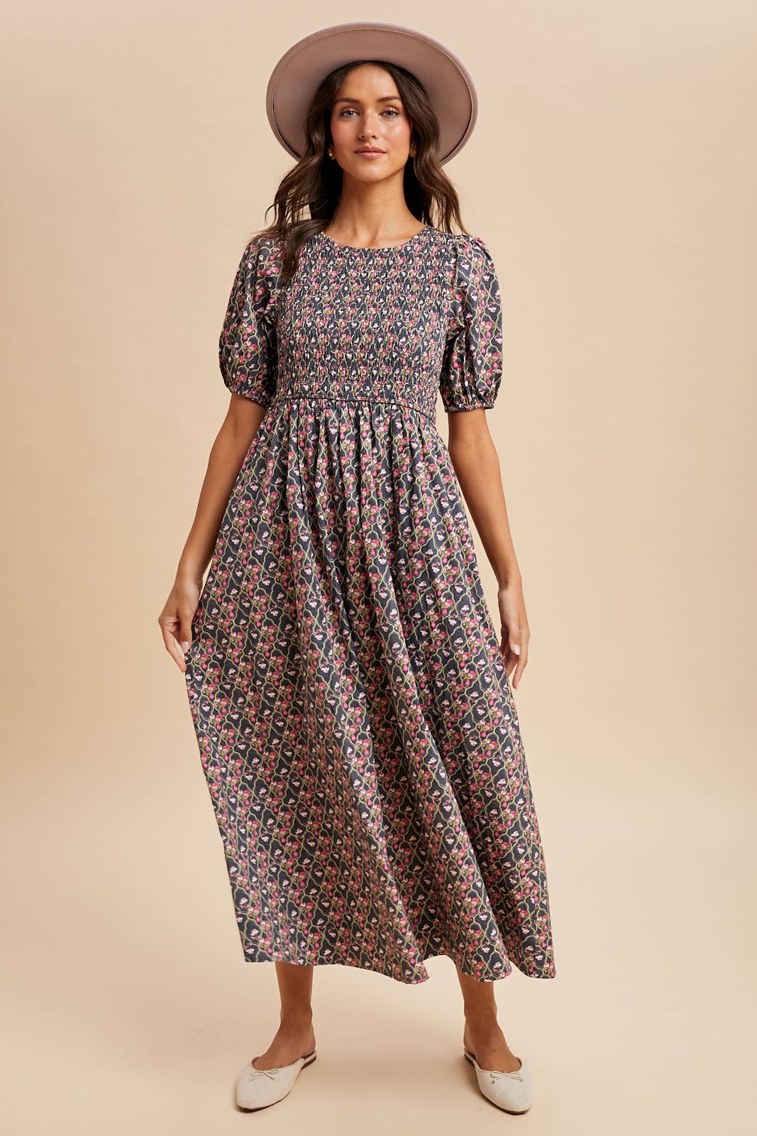 Smocked Floral Maxi Dress
