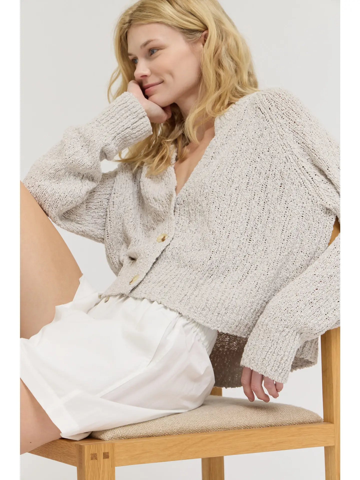 Textured Vneck Cardigan