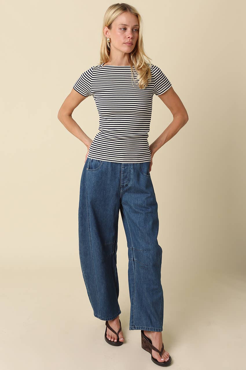 Kate Striped Fitted Top
