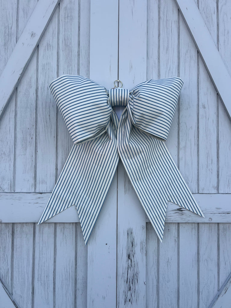 Fox Blue Stripe Bow