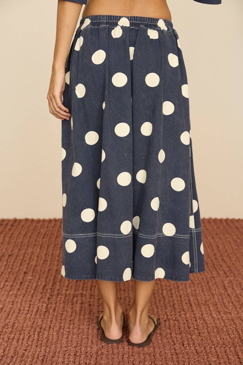Polka Dot Midi Skirt