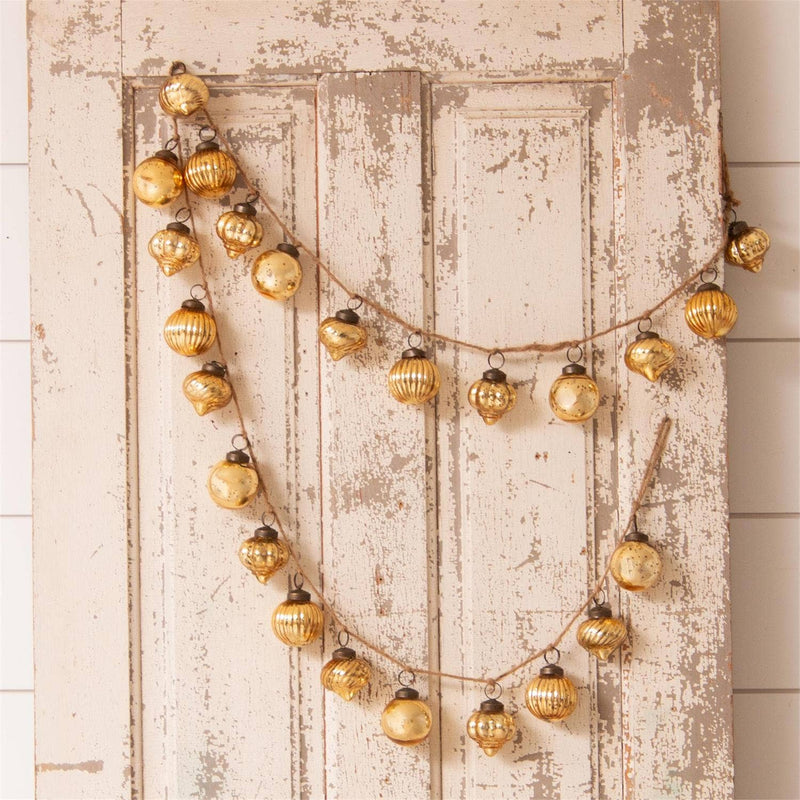 Gold Mercury Glass Ornament Garland