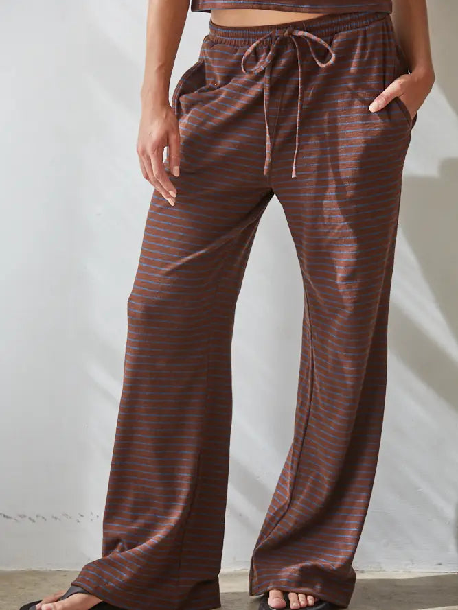 Spandex Striped Flare Pants