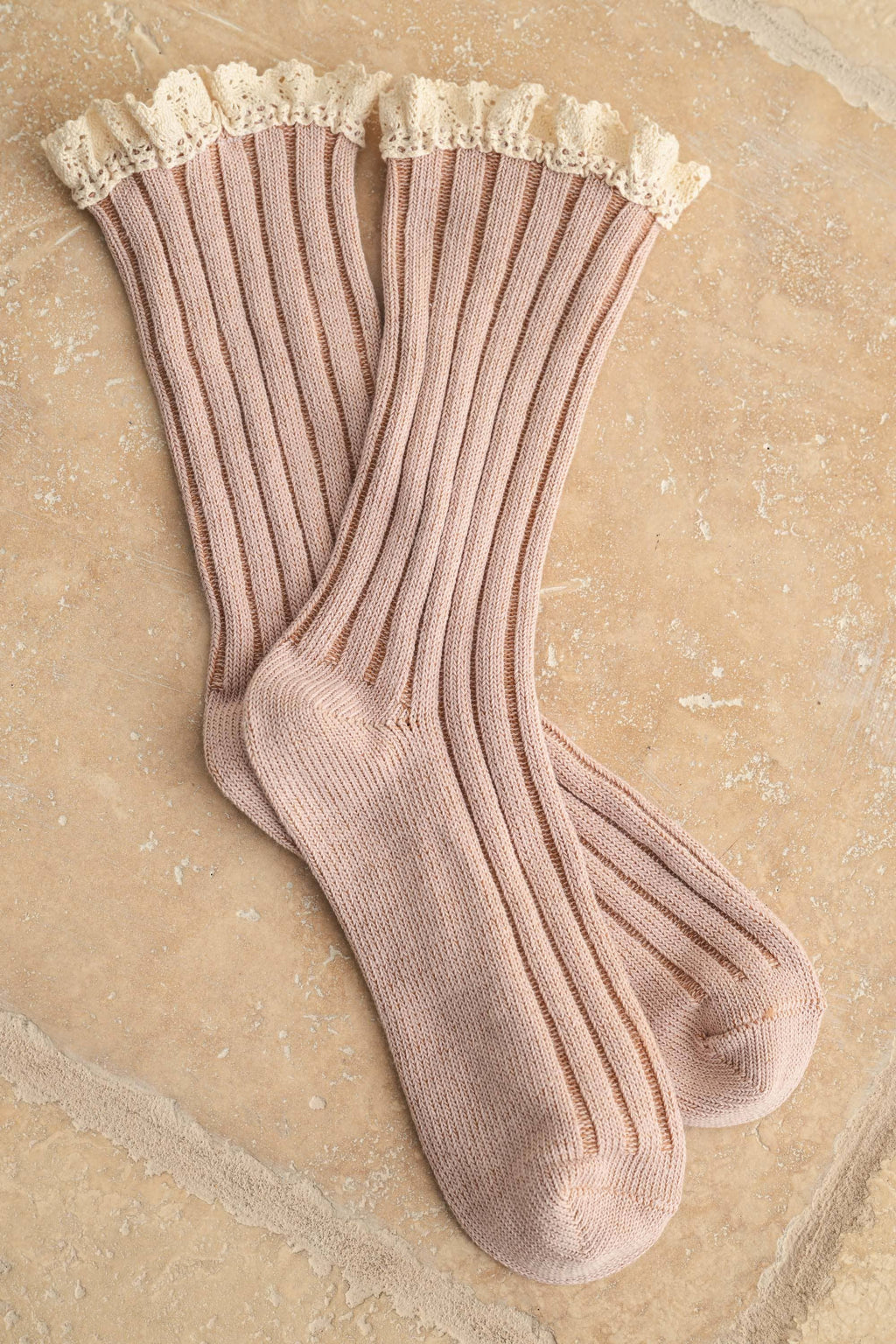 Dye & Wash Crochet Trim Socks