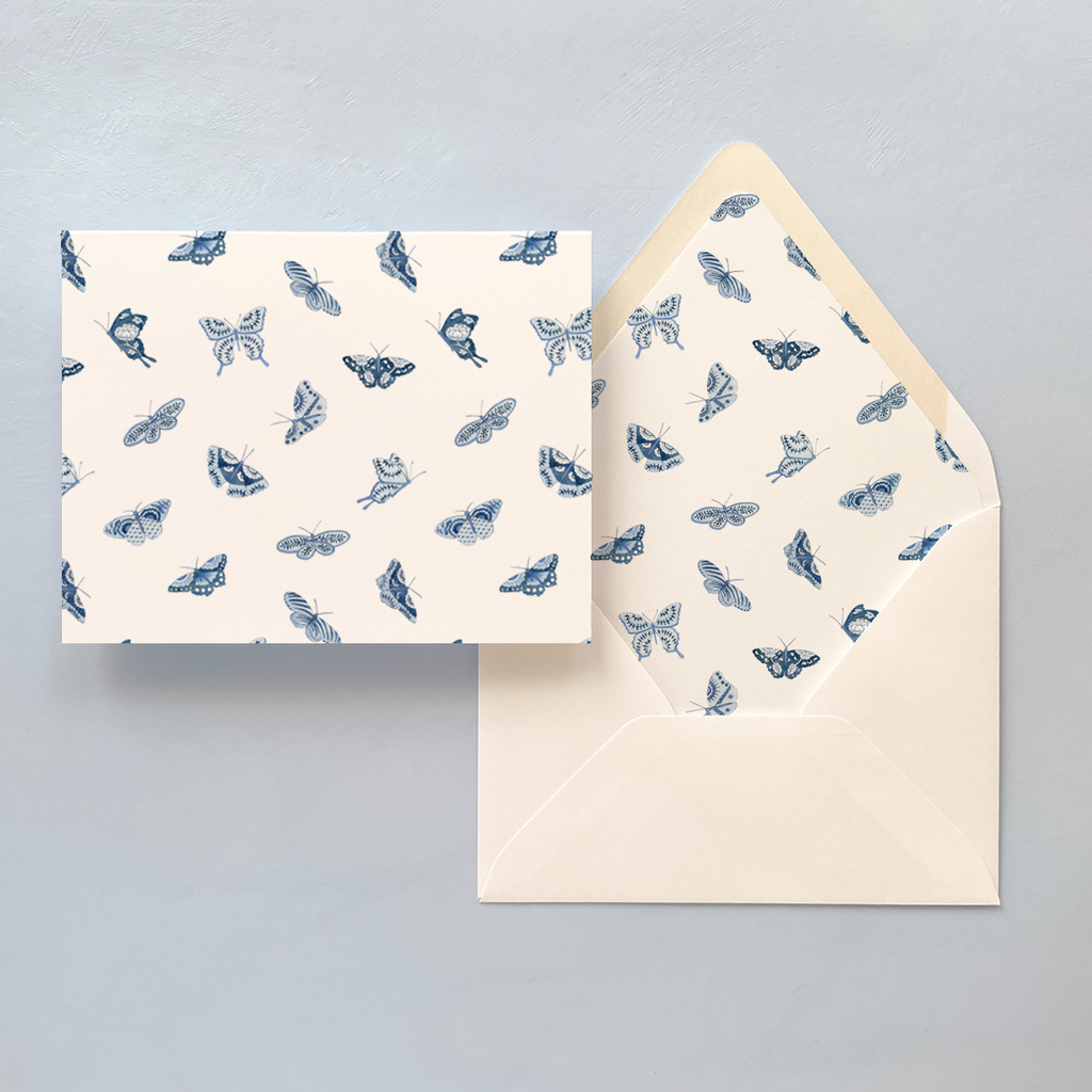 Porcelain Butterflies Folded Notecard Set