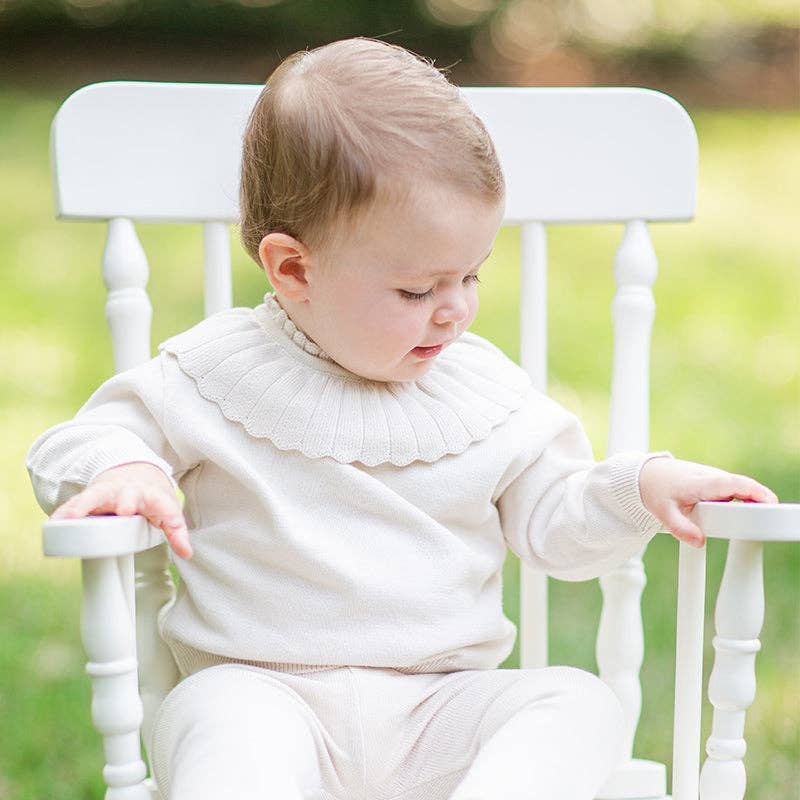 Girls Scalloped Collar Knit Set