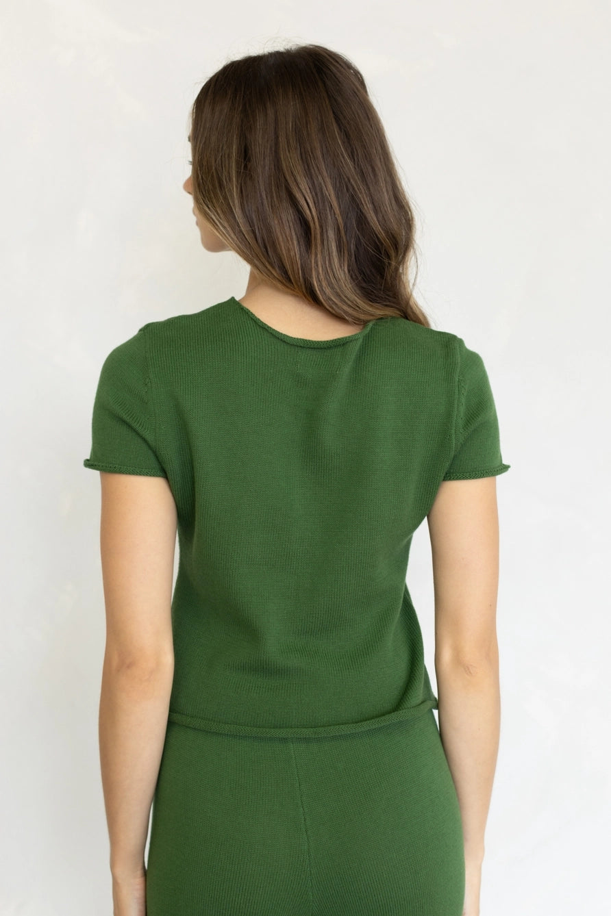 Nara Knit Top in Moss
