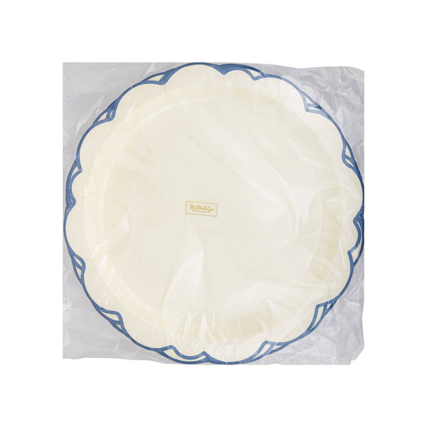 Pembroke Cream with Blue Edge 12" Paper Plate