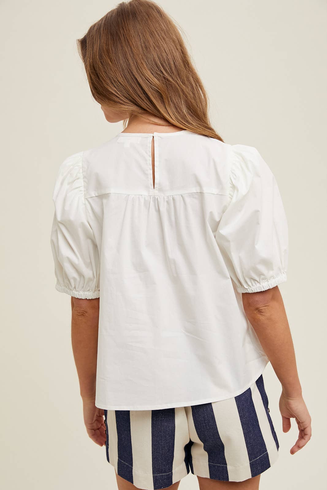 Poplin Puff Sleeve Blouse