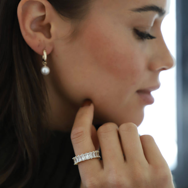 Audrey Gold Filled Pearl Hoops