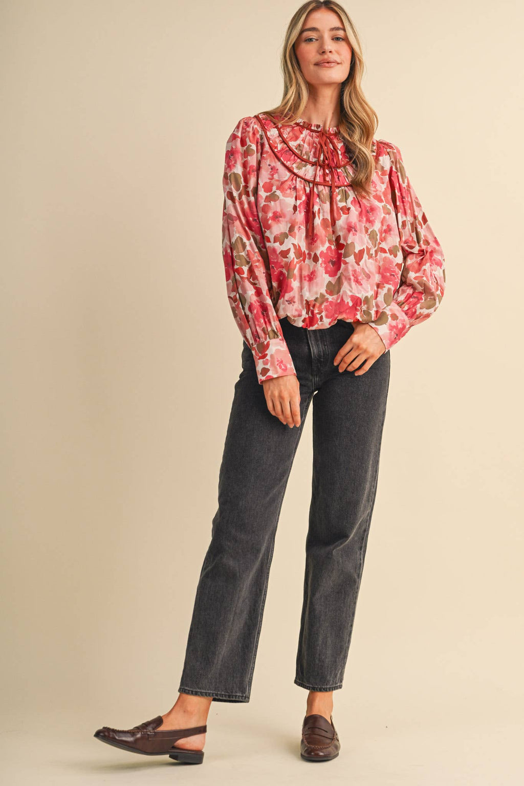 Floral Bubble Hem Top