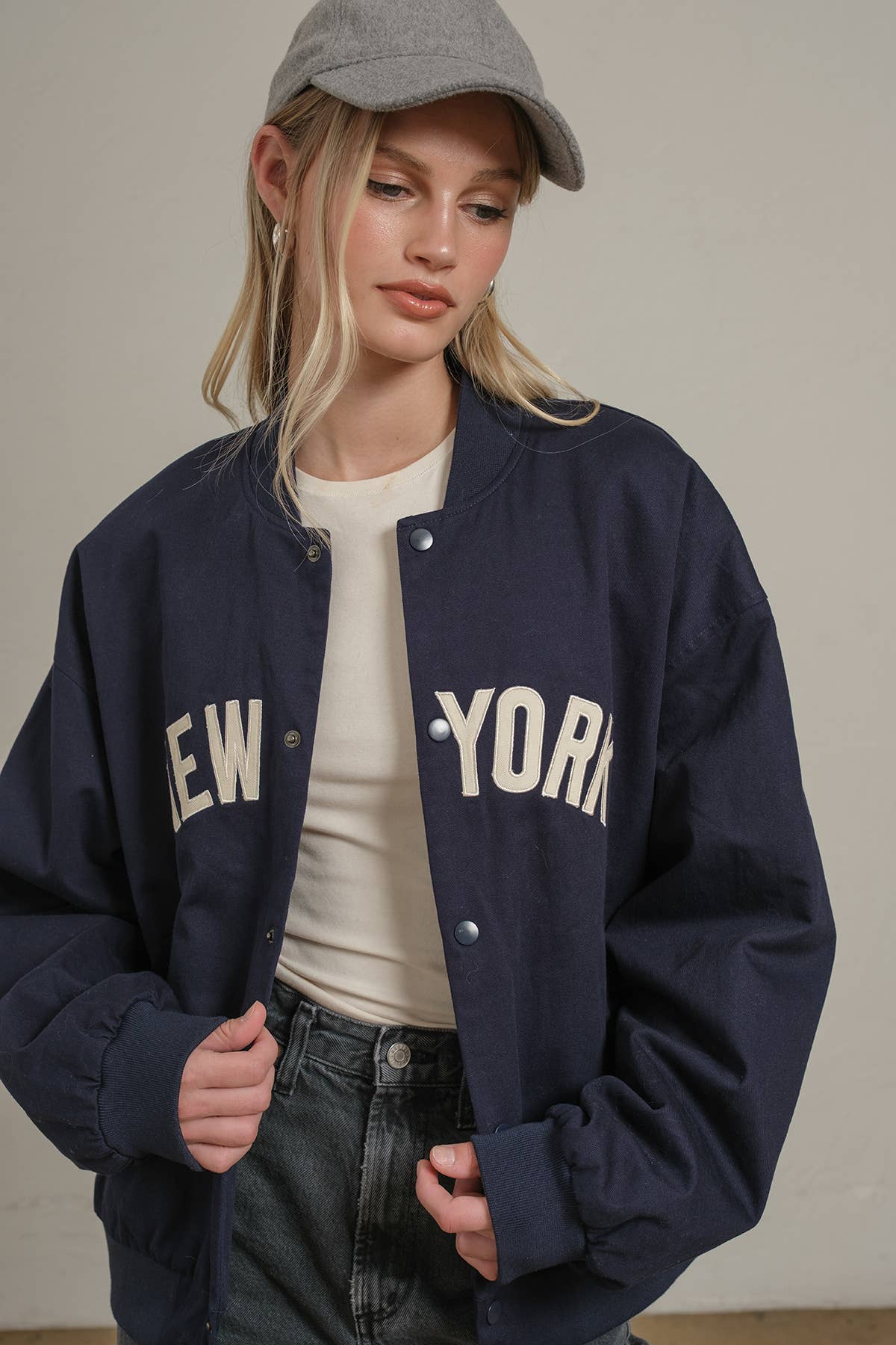 NEW YORK Patchwork Varsity Jacket
