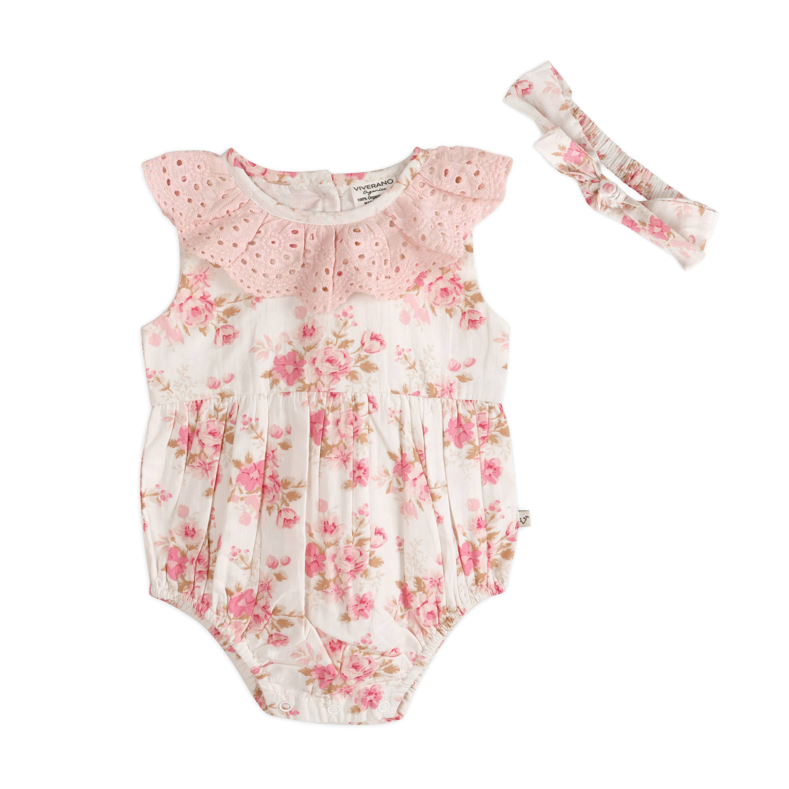 Nova Floral Baby Romper + Headband Set
