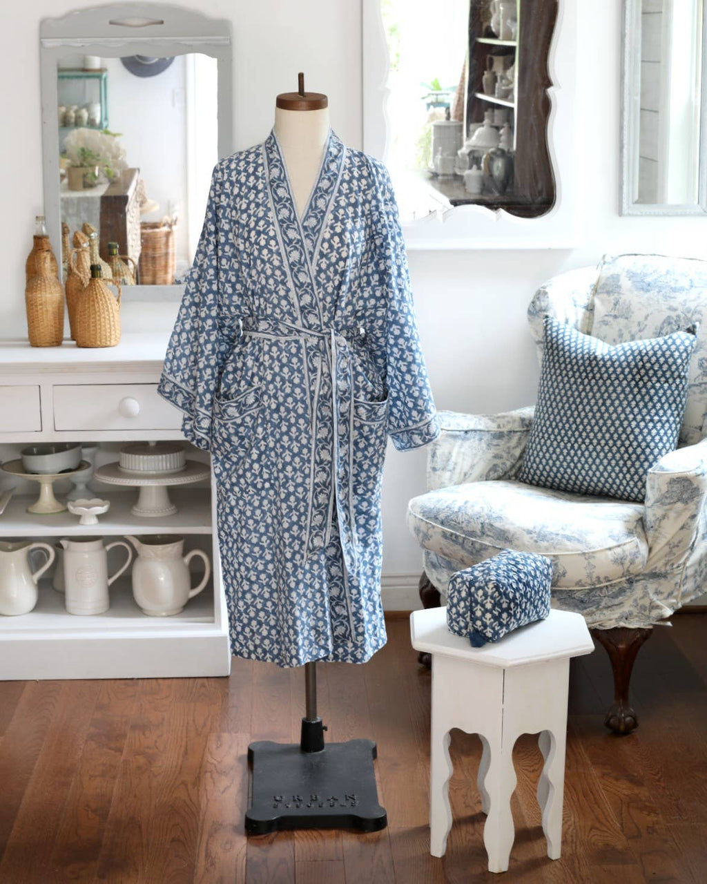 Charlotte Indigo Cosmetic Bag