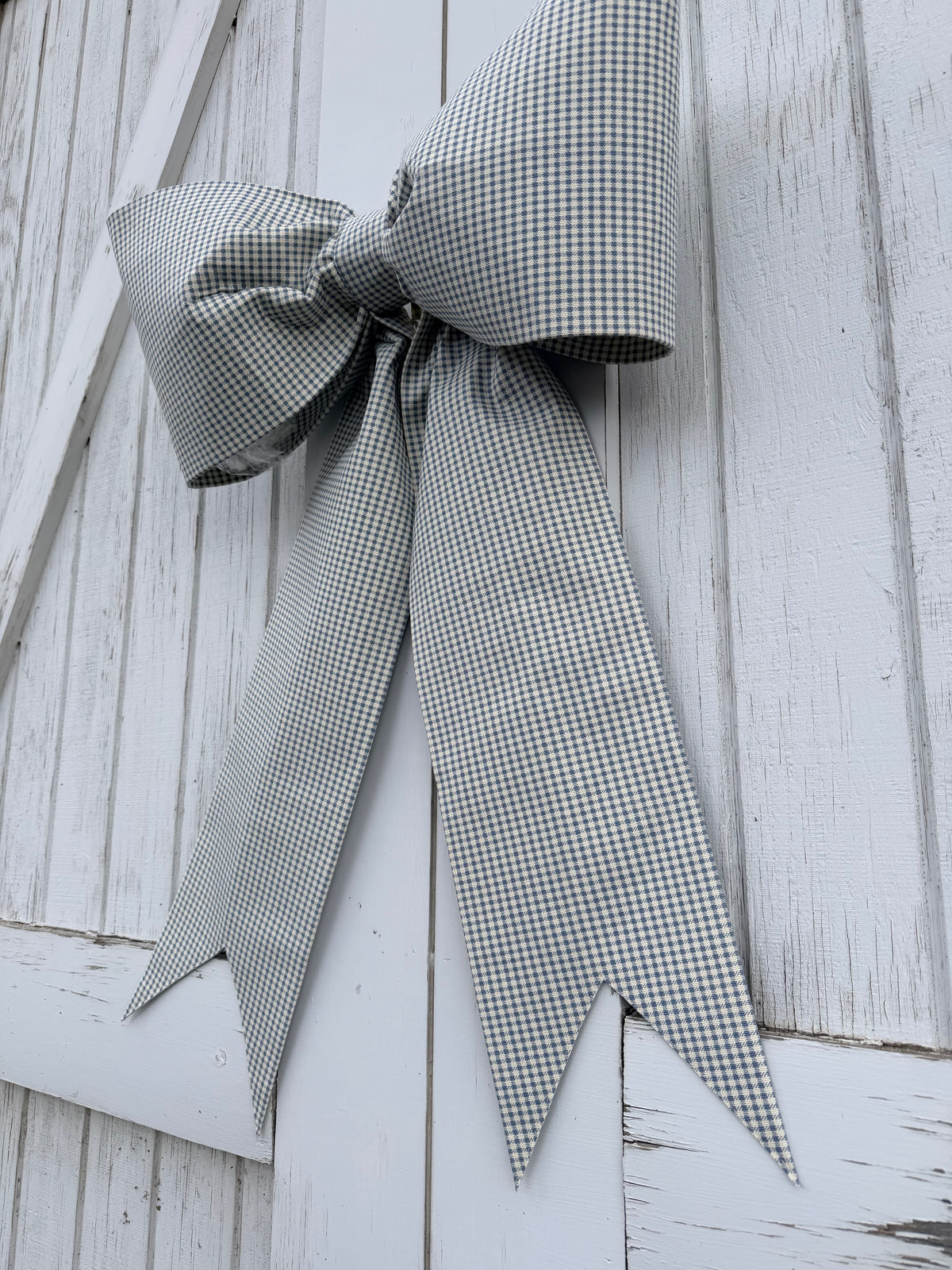 Fox Blue Gingham Bow Mini