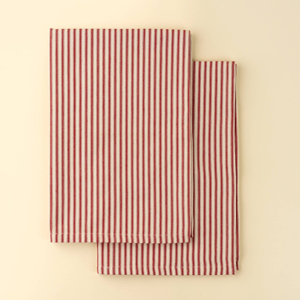 Red Ticking Tea Towel