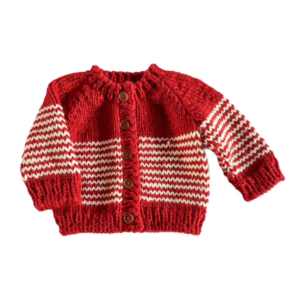 Red Stripe Baby Cardigan