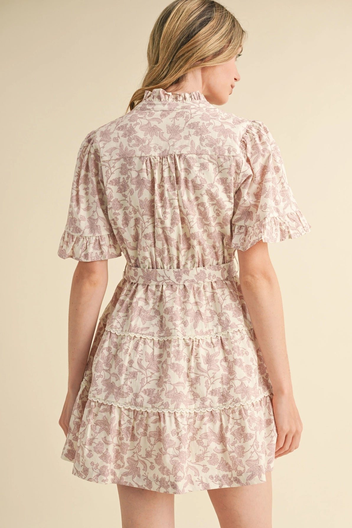 Ruffled Floral Mini Dress