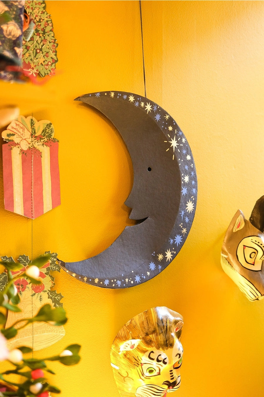 Large Midnight Moon Paper Ornament