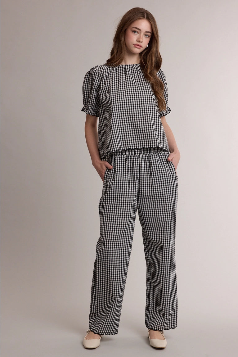 Gingham Scallop Hem Set