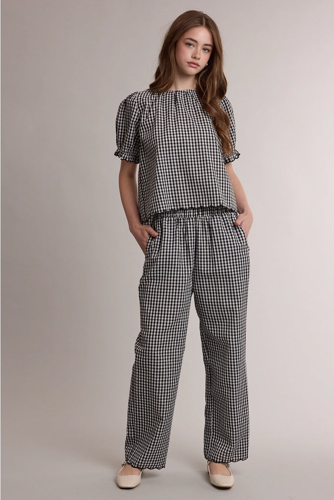 Gingham Scallop Hem Set