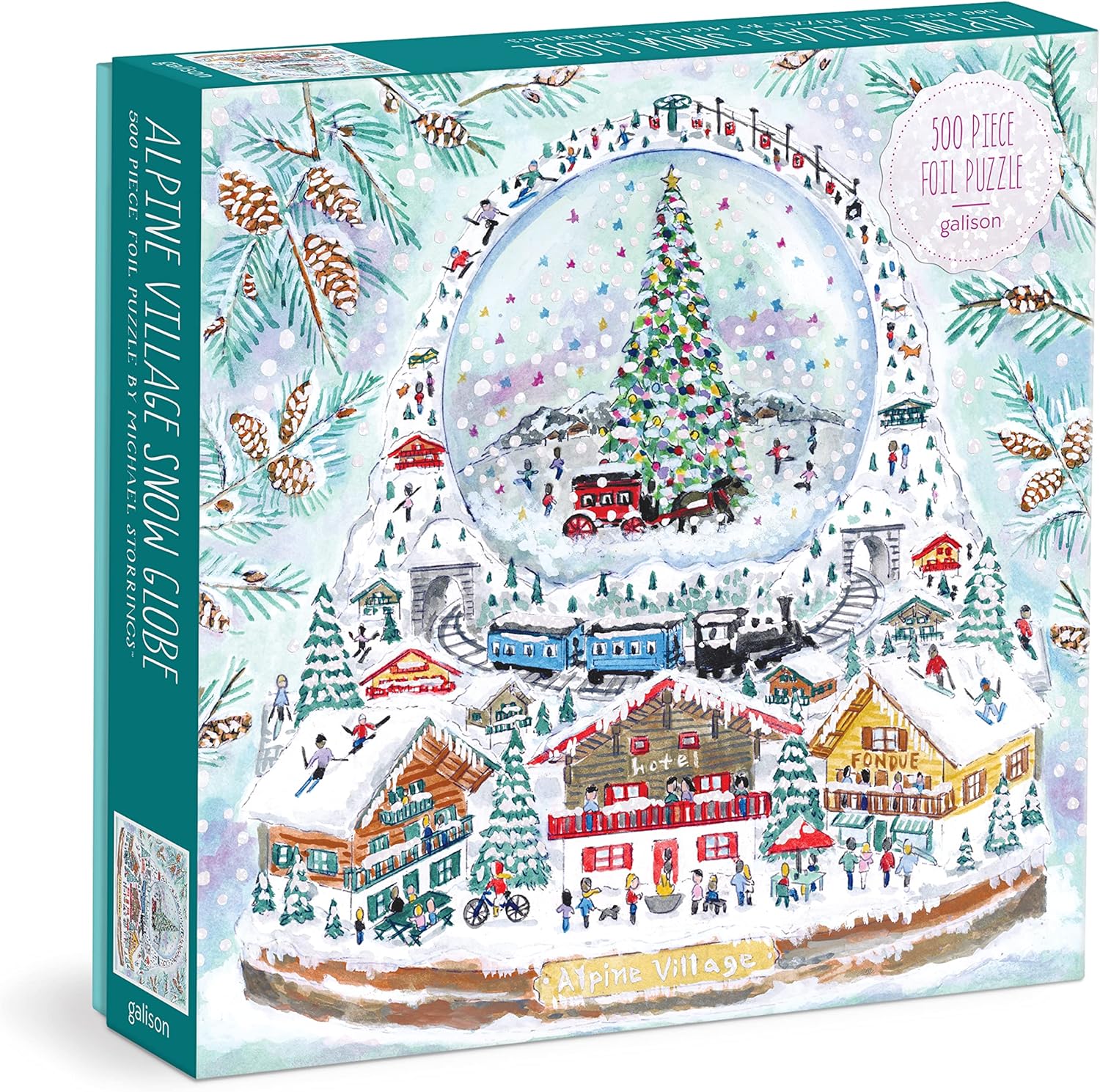 Michael Storrings Alpine Village Snowglobe Foil Puzzle